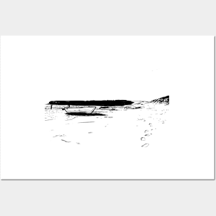 Seascape - boats by shoreline Posters and Art